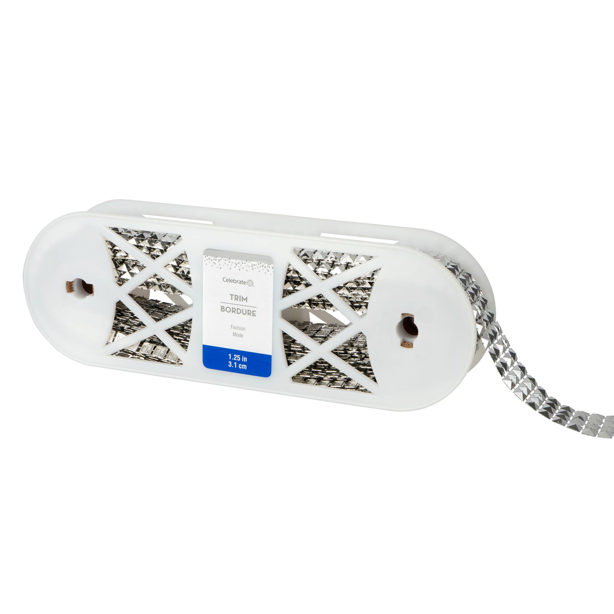 1.25" Silver Square Stud Mesh Trim by Celebrate It® Fashion Mode